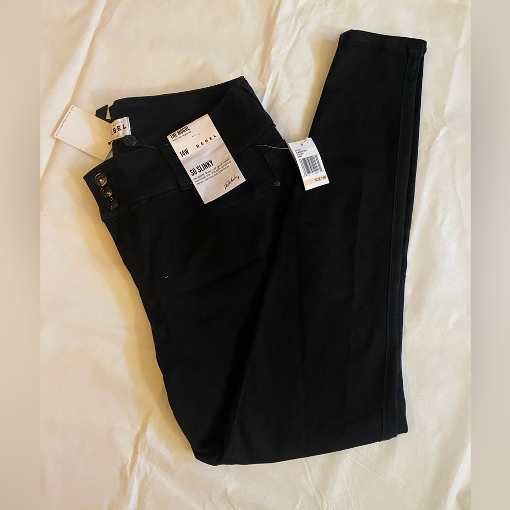 Rebel midrise jegging, size 14W, black